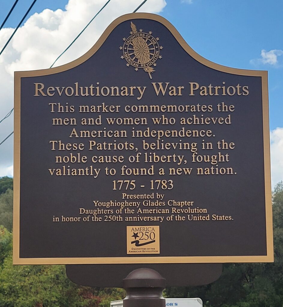 OAKLAND, MD REVOLUTIONARY WR PATRIOTS MEMORIAL MARKER