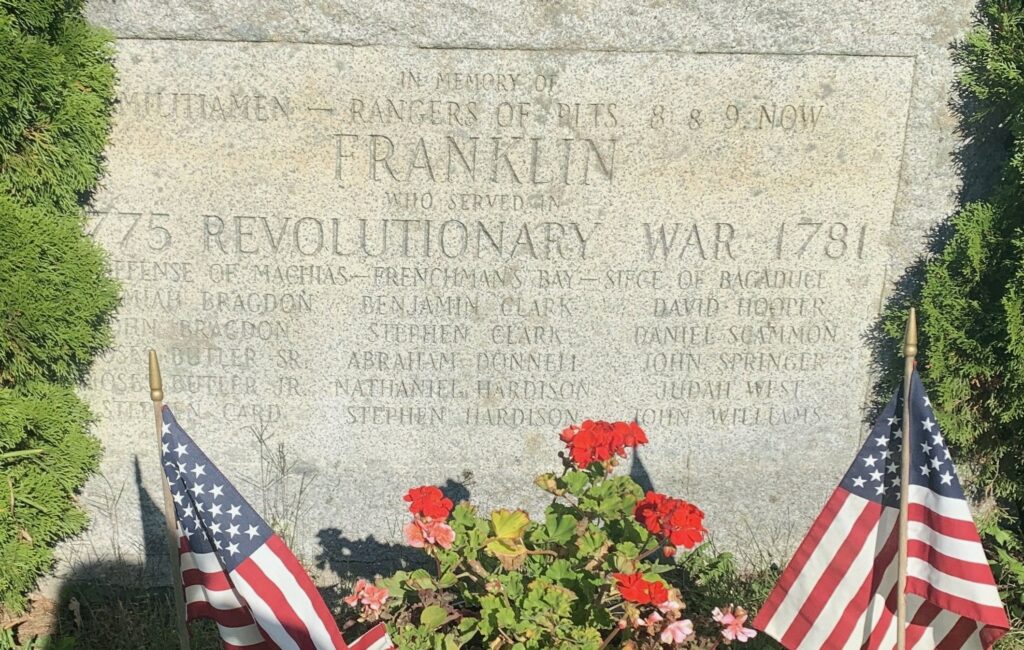 FRANKLIN REVOLUTIONARY WAR MEMORIAL STONE