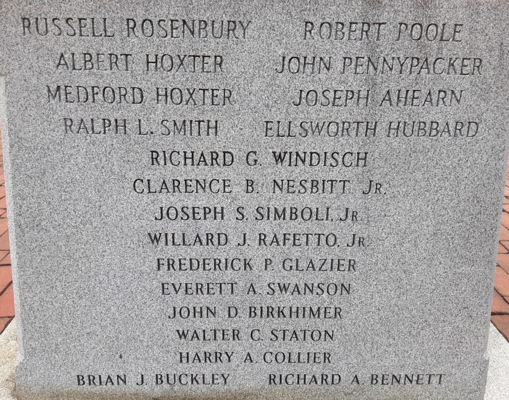 THORNBURY TOWNSHIP WORLD WAR II HONOR ROLL MEMORIAL STONE E