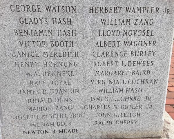 THORNBURY TOWNSHIP WORLD WAR II HONOR ROLL MEMORIAL STONE D