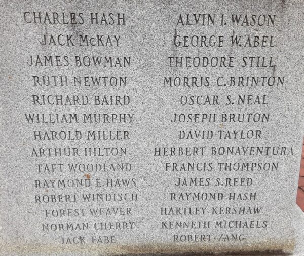 THORNBURY TOWNSHIP WORLD WAR II HONOR ROLL MEMORIAL STONE C