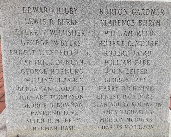 THORNBURY TOWNSHIP WORLD WAR II HONOR ROLL MEMORIAL STONE B