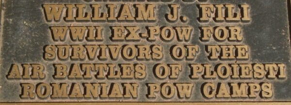 WILLIAM J. FILI WAR MEMORIAL PLAQUE