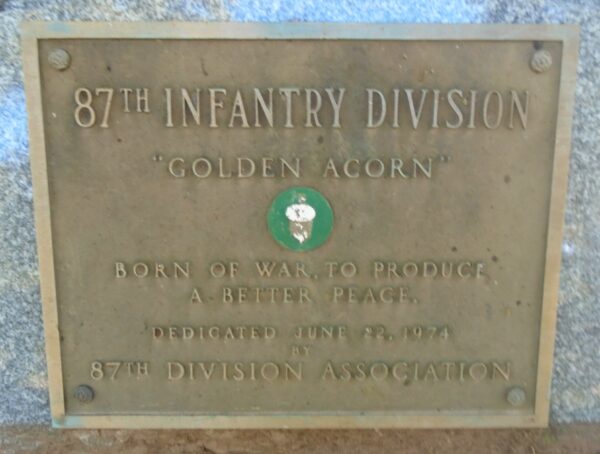 87TH INFANTRY DIVISION “GOLDEN ACORN” WAR MEMORIAL PLAQUE