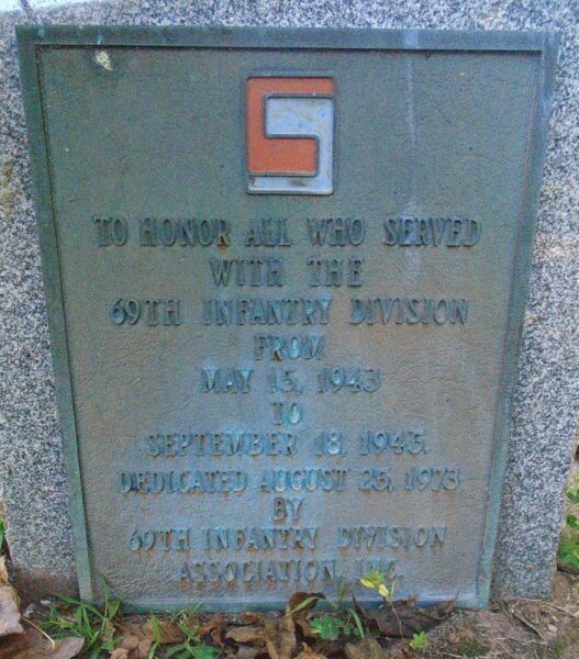 69TH INFANTRY DIVISION WAR MEMORIAL PLAQUE