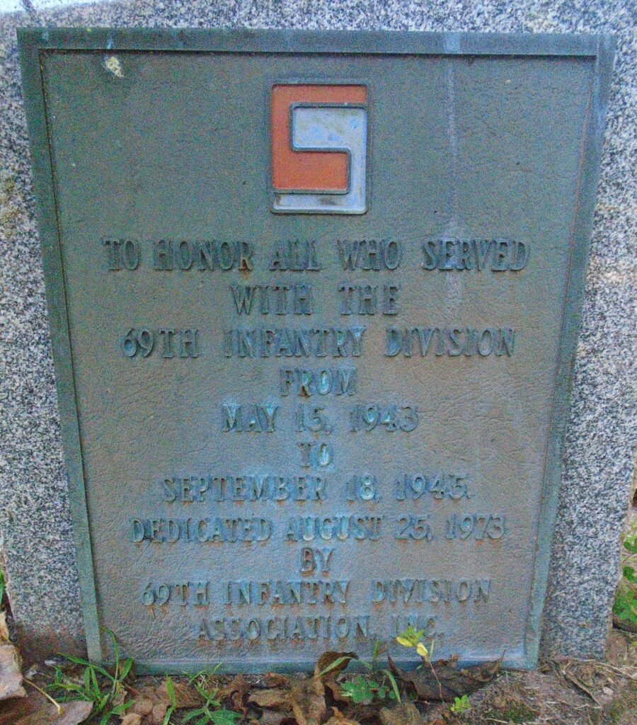 69TH INFANTRY DIVISION WAR MEMORIAL PLAQUE