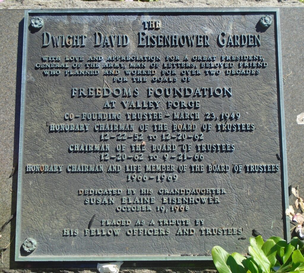THE DWIGHT DAVID EISENHOWER GARDEN MEMORIAL PLAQUE