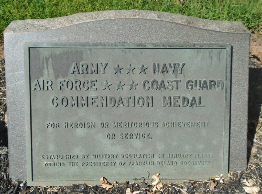 ARMY NAVY AIR FORCE COAST GUARD COMMENDATION MEDAL MEMORIAL