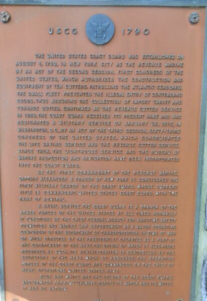 USCG 1790 WAR MEMORIAL PLAQUE