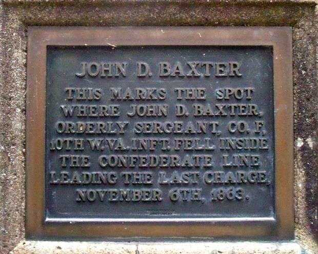 ORDERLY SERGEANT JOHN D. BAXTER WAR MEMORIAL PLAQUE