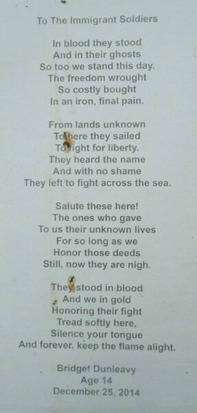 IMMIGRANT MEDAL OF HONOR RECIPIENTS WAR MEMORIAL PLAQUE E