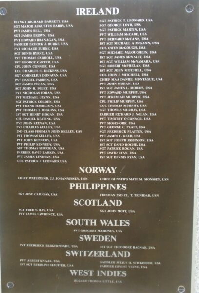 IMMIGRANT MEDAL OF HONOR RECIPIENTS WAR MEMORIAL PLAQUE B