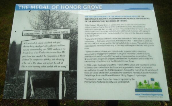 THE MEDAL OF HONOR GROVE MEMORIAL PLAQIUE