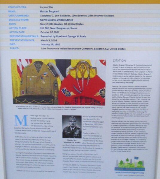 WOODROW WILSON “BLACK BEAR” KEEBLE MEDAL OF HONOR WAR MEMORIAL PLAQUE CLOSE-UP