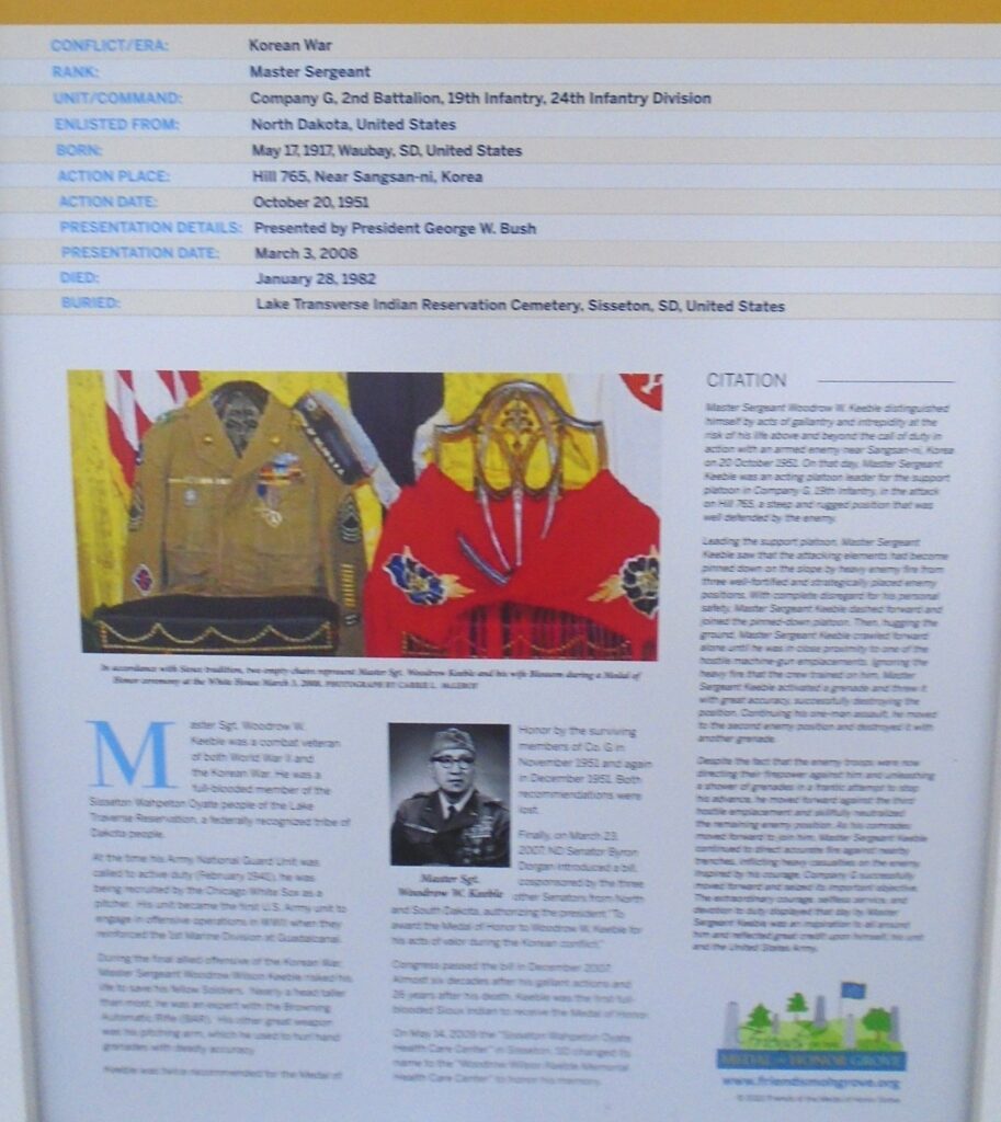 WOODROW WILSON “BLACK BEAR” KEEBLE MEDAL OF HONOR WAR MEMORIAL PLAQUE CLOSE-UP