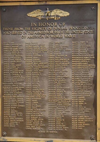 IN HONOR OF THOSE WHO SERVE FOR GOD AND COUNTRY MEMORIAL PLAQUE B