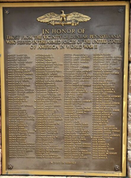 IN HONOR OF THOSE WHO SERVE FOR GOD AND COUNTRY MEMORIAL PLAQUE A