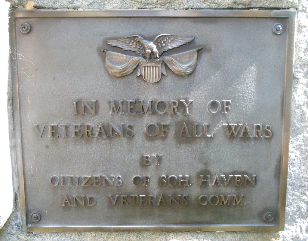 SCHUYLKILL HAVEN VETERANS OF ALL WARS MEMORIAL PLAQUE