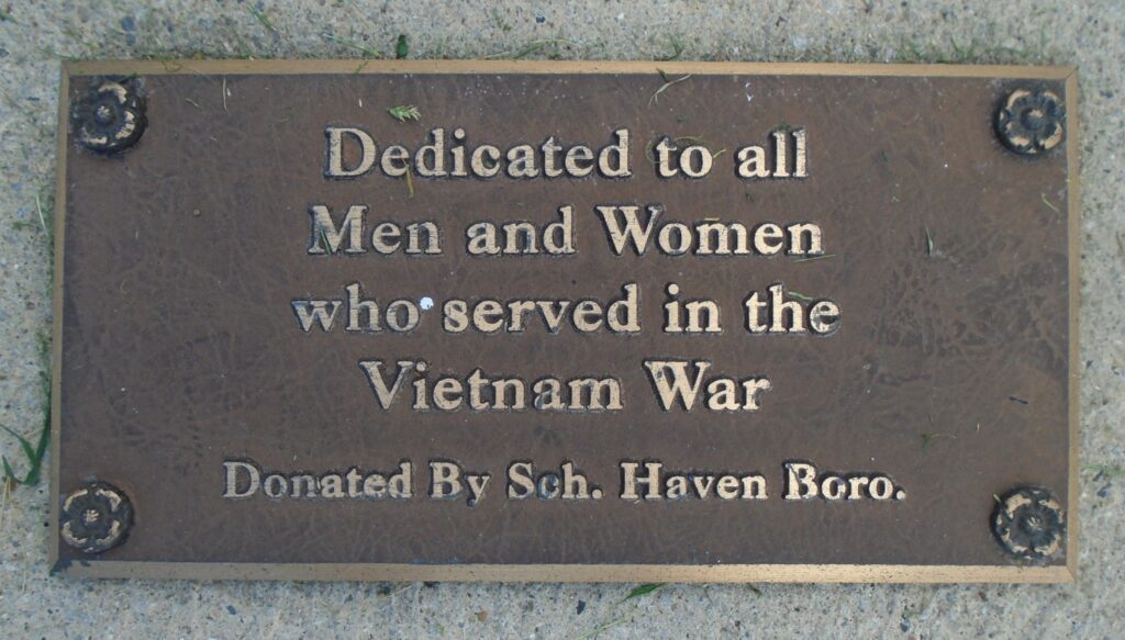SCHUYLKILL COUNTY SOUTHEAST ASIA WAR MEMORIAL PLAQUE