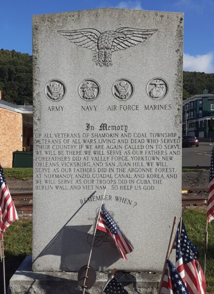 SHAMOKIN AND COAL TOWNSHIP VETERANS OF ALL WARS MEMORIAL