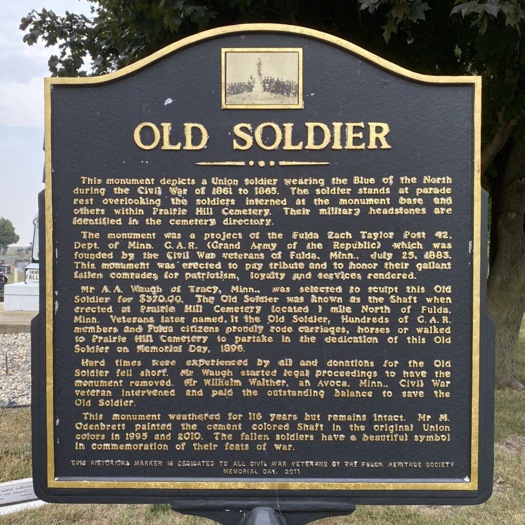 OLD SOLDIER MEMORIAL MARKER