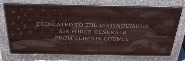 CLINTON COUNTY AIR FORCE GENERALS MEMORIAL PLAQUE A
