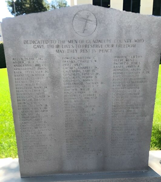 GUADALUPE COUNTY WAR DEAD MEMORIAL