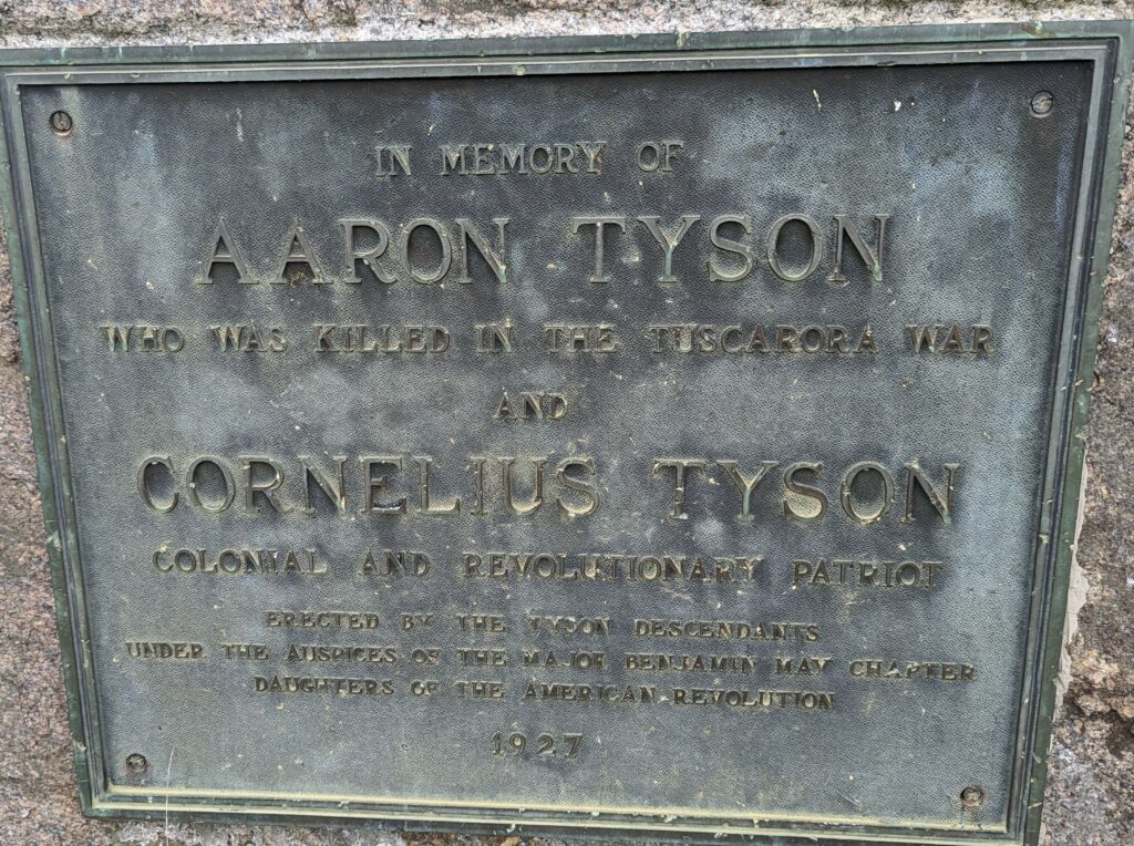 AARON TYSON AND CORNELIUS TYSON WAR MEMORIAL PLAQUE