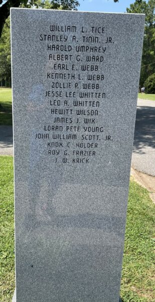 LAWRENCE COUNTY WAR VETERANS MEMORIAL STONE F