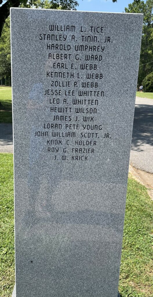 LAWRENCE COUNTY WAR VETERANS MEMORIAL STONE F