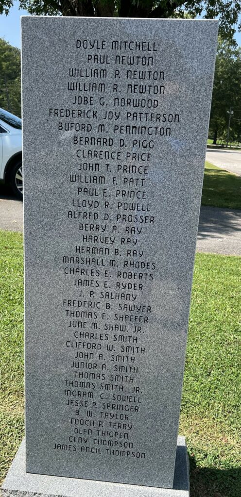 LAWRENCE COUNTY WAR VETERANS MEMORIAL STONE E