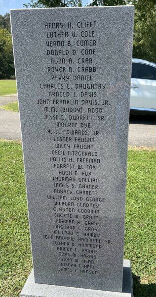 LAWRENCE COUNTY WAR VETERANS MEMORIAL STONE C