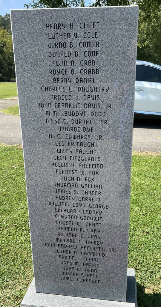 LAWRENCE COUNTY WAR VETERANS MEMORIAL STONE C