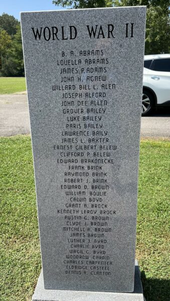LAWRENCE COUNTY WAR VETERANS MEMORIAL STONE B