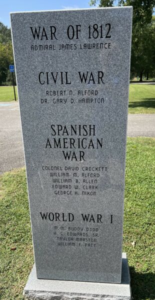 LAWRENCE COUNTY WAR VETERANS MEMORIAL STONE A
