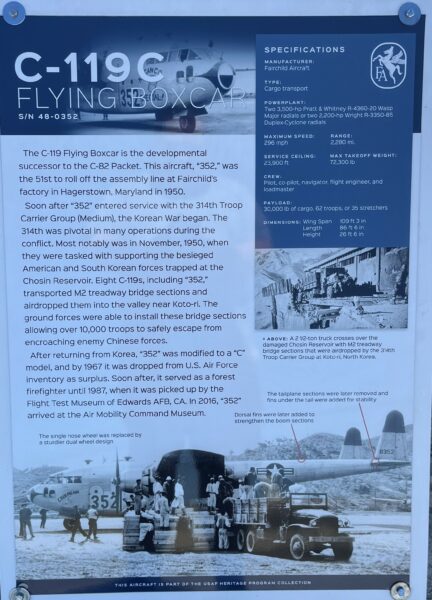 C-119C FLYING BOXCAR MEMORIAL PLAQUE