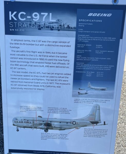 KC-97L STRATOFREIGHT MEMORIAL PLAQUE