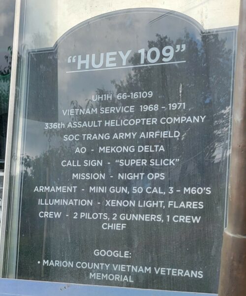 “HUEY 109” “SUPER SLICK” WAR MEMORIAL PLAQUE A