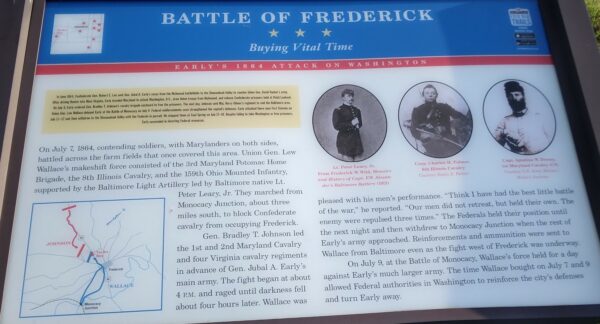 BATTLE OF FREDERICK BUYING VITAL TIME MEMORIAL PANEL