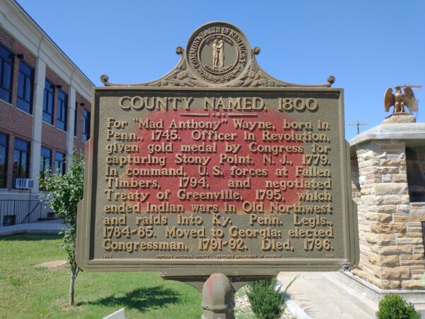 COUNTY NAMED, 1800 WAR MEMORIAL MARKER