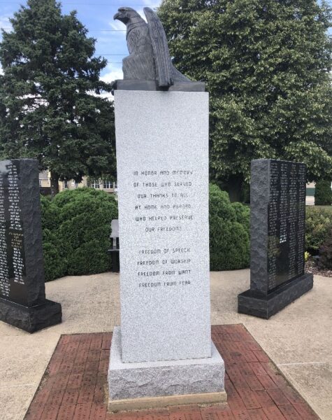 WALNUT WAR VETERANS MEMORIAL CENTER STONE SIDE B