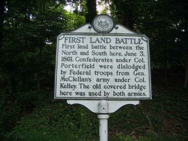 FIRST LAND BATTLE WAR MEMORIAL MARKER