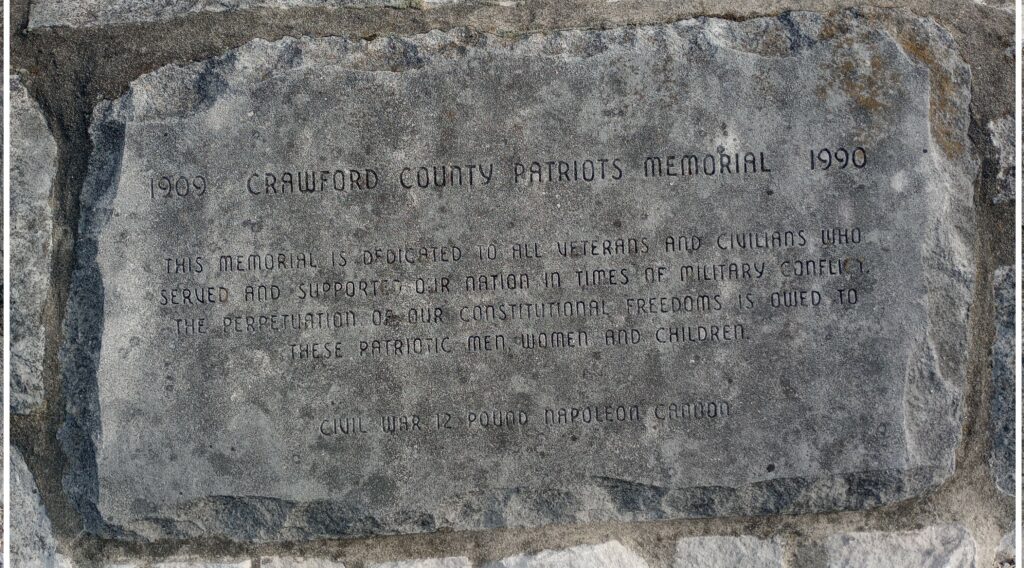 CRAWFORD COUNTY PATRIOTS MEMORIAL CANNON STONE A