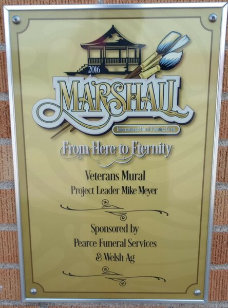 MARSHALL FROM HERE TO ETERNITY MEMORIAL MURAL PLAQUE