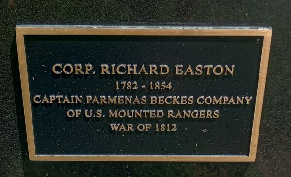 CORP. RICHARD EASTON WAR MEMORIAL CEMETERY STONE PLAQUE