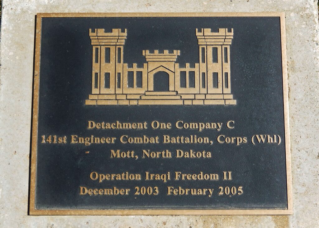 DETACHMENT ONE COMPANY C WAR MEMORIAL PLAQUE