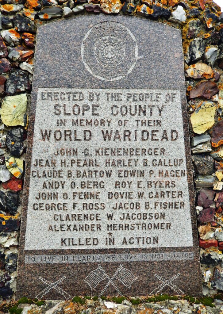 SLOPE COUNTY WORLD WAR I DEAD MEMORIAL STONE