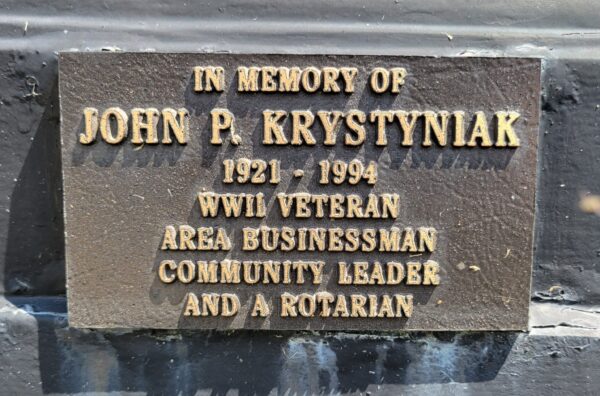 JOHN P. KRYSTYNIAK WAR MEMORIAL PLAQUE