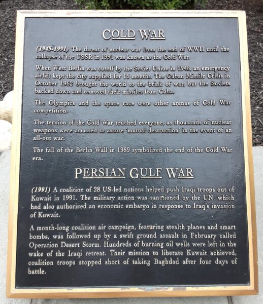 COLD WAR/PERSIAN GULF WAR MEMORIAL PLAQUE
