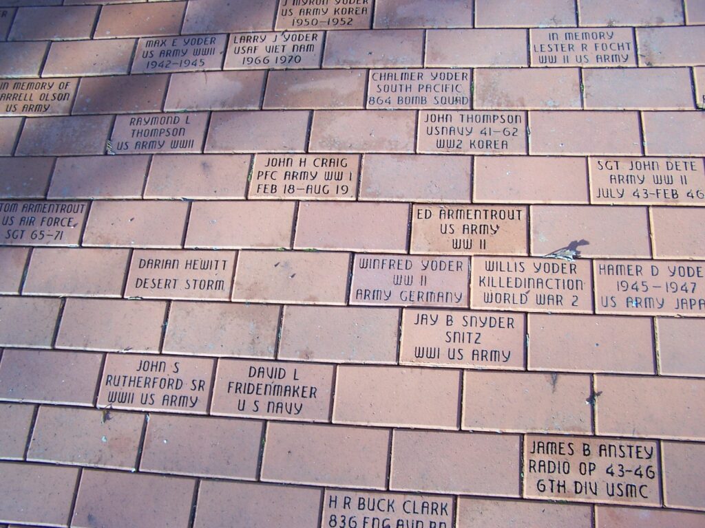 WEST LIBERTY VETERANS MEMORIAL PLAZA BRICKS SECTION A